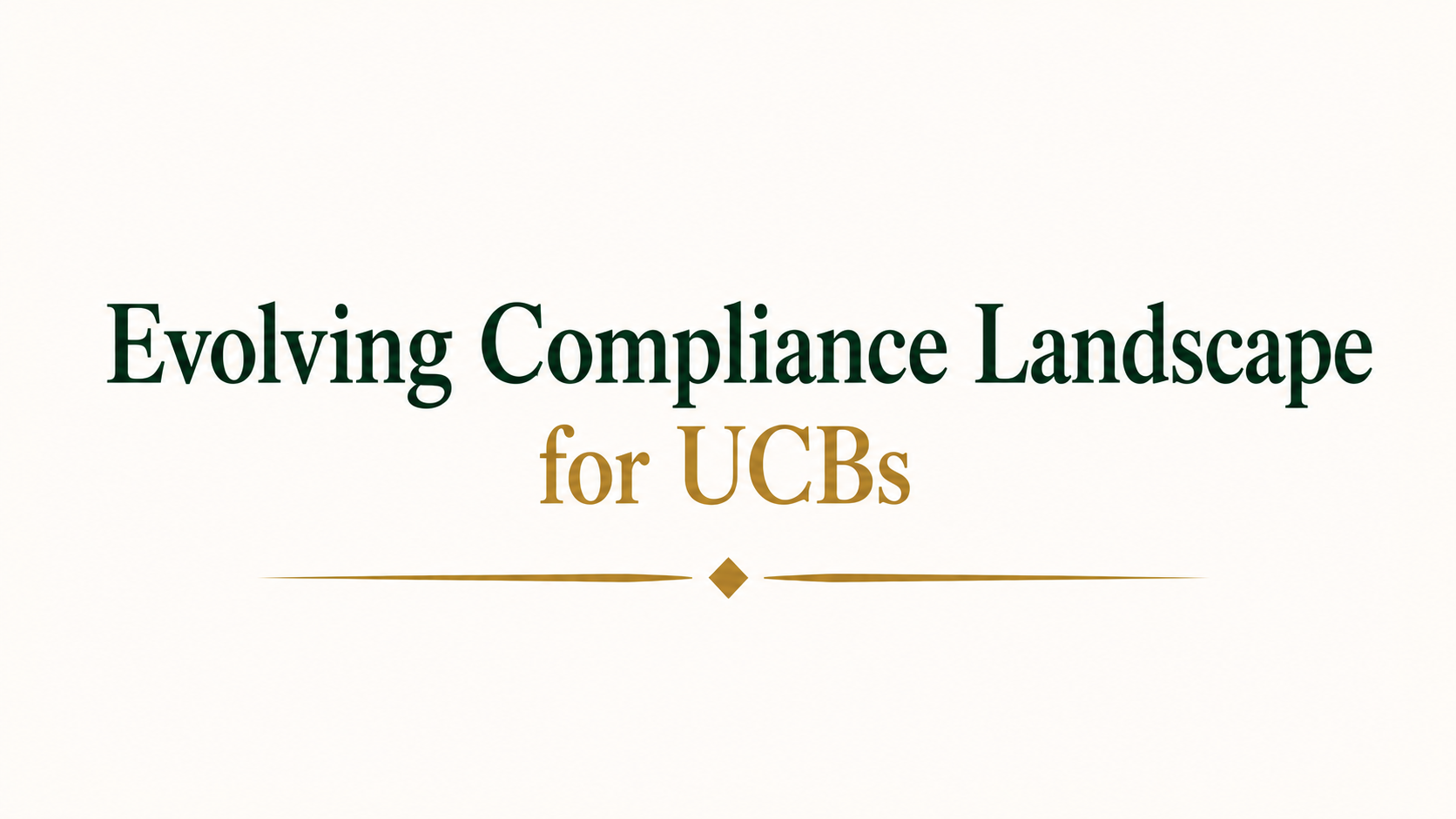 Evolving Compliance Landscape for Urban Co-operative Banks